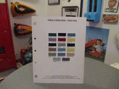 PAINT COLOR REFERENCE FORD OF ENGLAND 1968/1969   PAINT CHIPS - Image 1 of 2