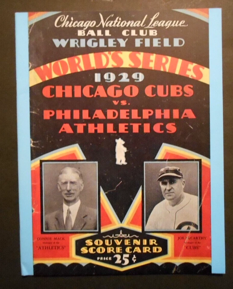 1929 World Series Chicago Cubs Phil Athletics Reprint Program Opie Ltd Edition - Image 1 of 4