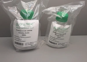 CELLTREAT Solution Bottle 500 mL, Sterile,( lot of 2)  229784,  Exp2025 - Picture 1 of 4