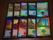 FOIL Lands lot Mercadian Masques Japanese x10 mtg SP,MP J