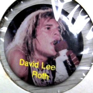 DAVID LEE ROTH Pinback Vintage 80's Pin Badge Button 1.25" - Picture 1 of 3