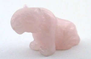 Piedra preciosa tallada de cuarzo rosa natural león gato tallado piedra preciosa EBS7925 - Imagen 1 de 3