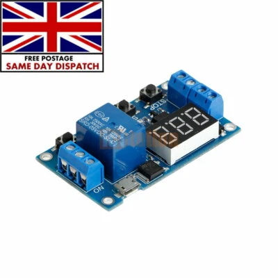 Digital LED Trigger Delay Cycle Timer Control Switch Relay Module Micro USB 5V - Image 1 of 4