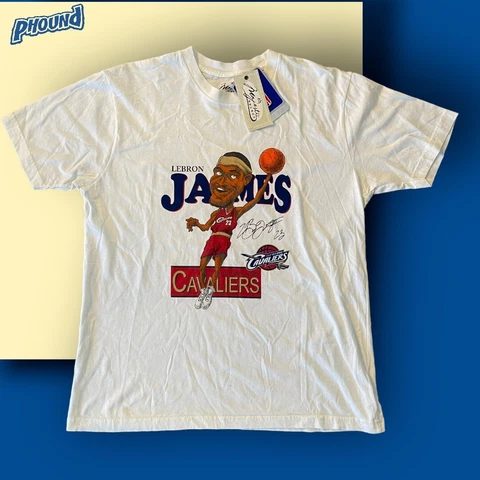 NWT LeBron James #23 Cleveland Cavaliers Caricature Cartoon T-Shirt L Majestic Cover