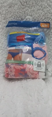 Hanes Women's Cool Comfort Cotton Bikinis, Assorted Size 6/M New Sealed Package - Image 1 of 3