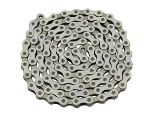 Single Speed Bmx Chain White/Chrome Old School Bmx 1/2x1/8x112 - Picture 1 of 1