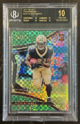 2017 Select Alvin Kamara Field Level Green Prizm 2/5 BGS 10 Pristine Black Label - Image 1 of 2