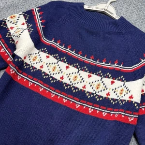 Vintage JCPenney Herren Medium Navy Fair Isle Sweater Acryl Pullover Weihnachten - Bild 1 von 6