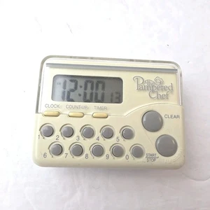 Pampered Chef Digital Clock Timer Model #1900 With Clip Retired New Battery - Picture 1 of 4
