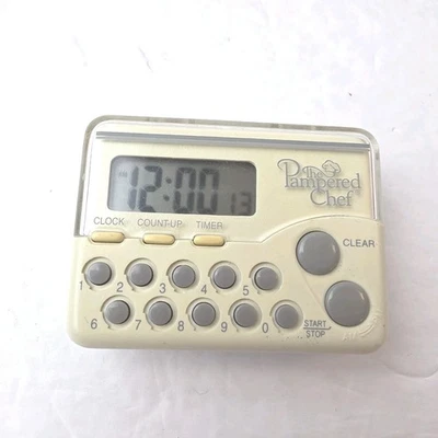 Pampered Chef Digital Clock Timer Model #1900 With Clip Retired New Battery - Image 1 of 4