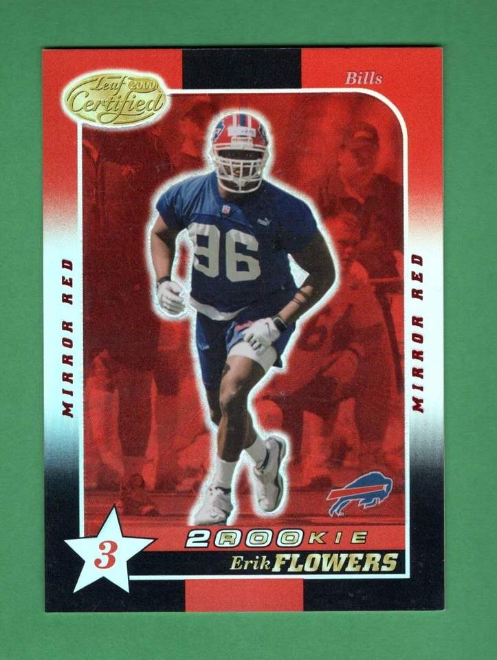 2000 Leaf Certified Mirror Red #152 Erik Flowers Buffalo Bills - Image 1 of 2