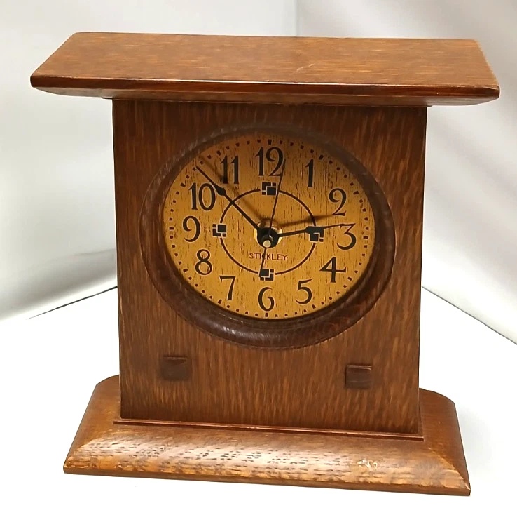 Stickley Oak Prairie Mantle Clock 89-84 #35 Oct. 26, 2000,  Works! - Image 1 of 4