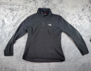 North Face Fleece Jacket Womens Medium Black Long Sleeve Quarter Zip - Picture 1 of 7