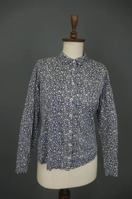 Camisa Top Marc O'Polo Multi Floral Mezcla Algodón Cuello Botón Frontal Talla M/L Foto 1 de 4