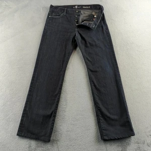Pantalones de mezclilla 7 For All Mankind para hombre 31 lavado oscuro el estándar recto elástico hechos en EE. UU. - Imagen 1 de 10