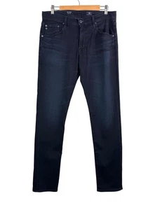 Pantalones de mezclilla Adriano Goldschmied Tellis modernos ajustados oscuros preppy elásticos años 90 talla 34x34 - Imagen 1 de 9