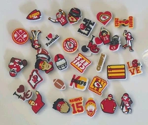 Kansas City Chiefs Football  Shoe Jibbits Charms For Crocs or similar 34 Pieces - Picture 1 of 8