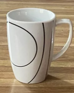 Corelle Coordinates Porcelain 12oz Coffee Mug Sleek Modern Design Black Lines - Picture 1 of 6