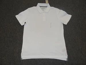 BOYS SIZE LARGE 14/16 WHITE SHORT SLEEVE POLO SHIRT BY ARIZONA **NWT** - Picture 1 of 4