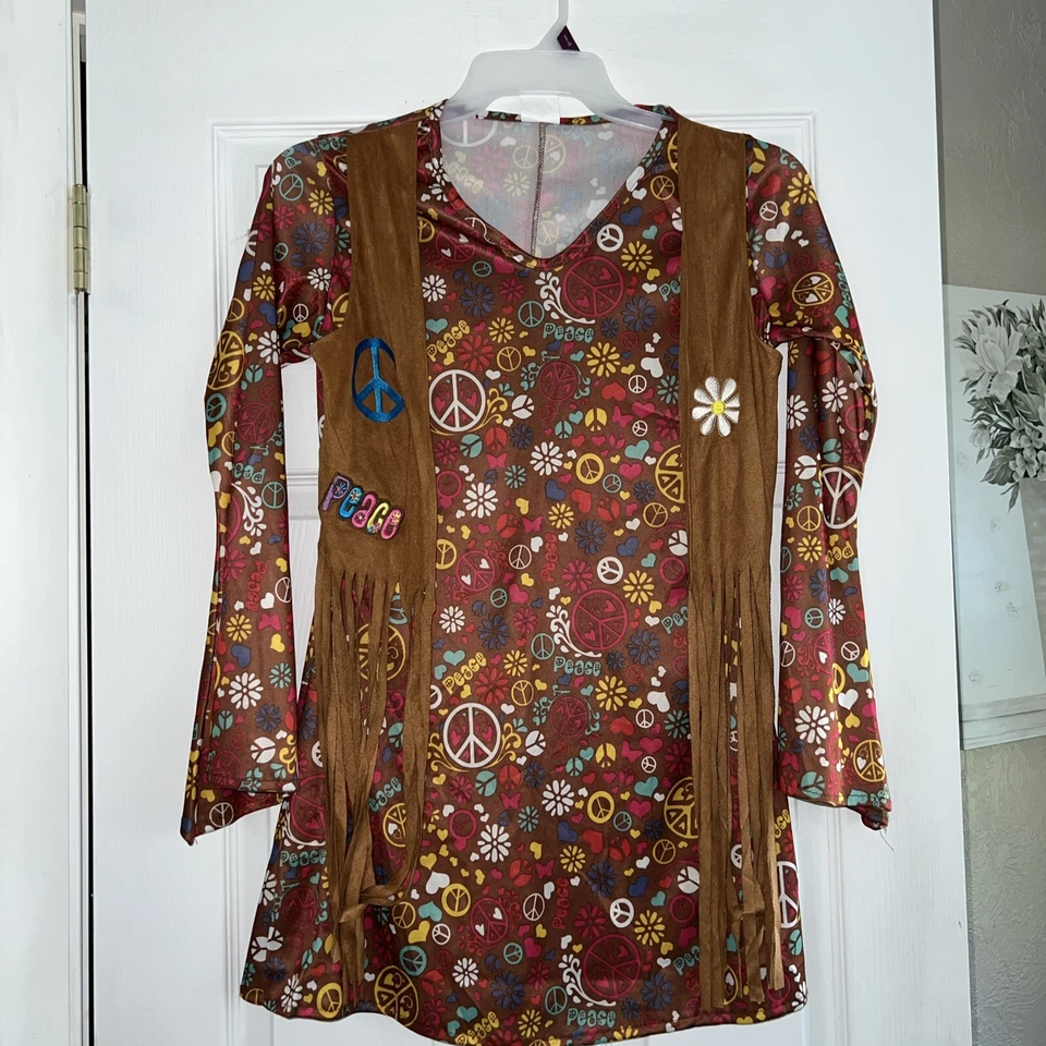 Ladies Sz S/m Hippie Halloween Dress W/attached Best - Image 1 of 4