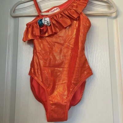 Traje de baño Flapdoodles naranja iridiscente talla 8 Foto 1 de 3