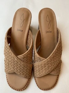 Joie Size 8.5 Brown Genuine Leather Sandals Platform Block Heel - Picture 1 of 9