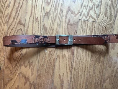 Hombre Mississippi State University Cinturón Cuero Marrón Talla 42 Bulldogs Foto 1 de 4