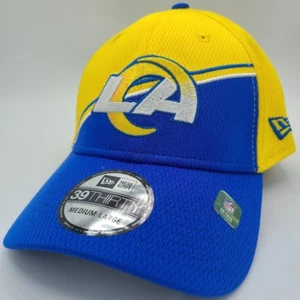 Los Angeles LA Rams Hat New Era 39Thirty Football Flex Fit Cap Blue Yellow - Picture 1 of 9