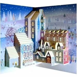 Forever Laser Pop Up Christmas Card - Christmas City - Picture 1 of 1