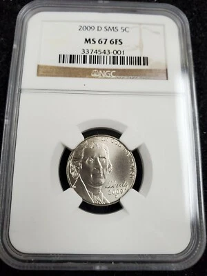 2009 D SMS 5c Jefferson Nickel- NGC MS 67 6FS  - Image 1 of 4