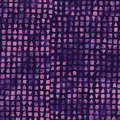 Wilmington Batiks - Violet Crush - Squares & Triangles Black/Purple, Fabric BTY - Image 1 of 4