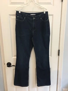 Chico's Platinum Jeans 2 (talla 12) denim azul oscuro pierna destellada - Imagen 1 de 7