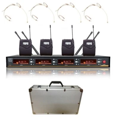 4 Channel stage Wireless Vocal microphone system Long Range Condenser Microphone - Image 1 of 4