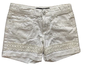  Jordache Girls White Denim Shorts with lace Size 10 EUC - Picture 1 of 4