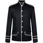 Manteau jacquard steampunk homme avec garniture blanche veste victorienne manteau vintage gothique