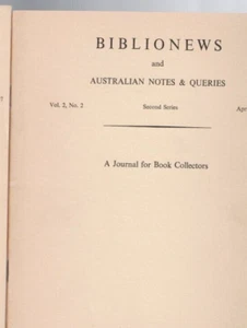 BIBLIONEWS AND AUSTRALIAN NOTES & QUERIES ,APRIL , 1967 - Picture 1 of 1