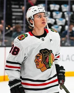 Connor Bedard Pre Game Portrait Chicago Blackhawks 8x10 NHL Hockey Photo - Picture 1 of 1