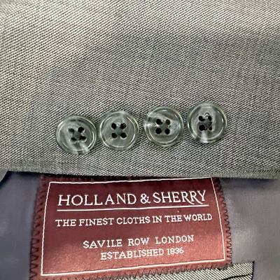 На заказ Holland & Sherry костюм куртка 44L серый шерстяной блейзер - Изображение 1 из 4