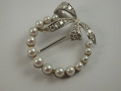 Feine Brosche Schleife Weißgold 750 - Sammlerstück - Lauer Pforzheim - Bild 1 von 4