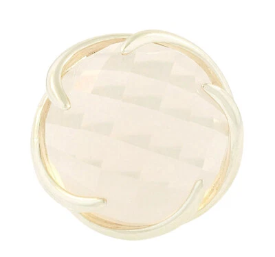 925 Silver Rose Quartz Twisted Solitaire Ring (Size J 1/2) 22mm Diameter - Image 1 of 4