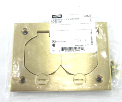 Hubbell - S3825 - Brass - Rectangular Scrubshield Floor Box Cover - Image 1 of 3