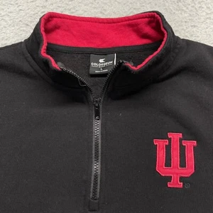 University of Iowa Colosseum 1/4 Zip Pullover Sweatshirt Mens Large Black Red - Picture 1 of 13