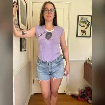 Camiseta vintage años 80 Michael Jackson púrpura puntada única musculosa Foto 1 de 4