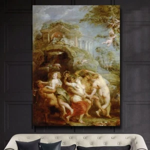 GROSSES POSTER Rubens - Bacchanal eine Szene mit Nymphen - Wandkunstdruck 36x24 - Bild 1 von 4