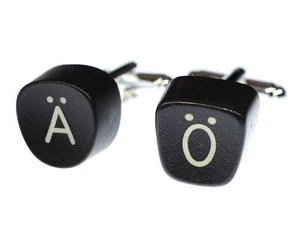 Umlauts Cufflinks Typewriter Keys Miniblings Ä And Ö Unique Round - Picture 1 of 12