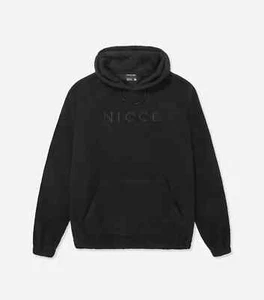 NICCE Men's Mercury Borg Hoodie Black Designer Sweatshirt Street Style Comfy New