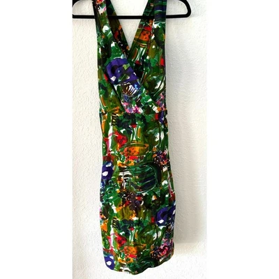 Marni Dress Jungle Green Brushstroke Paint Floral Cotton Size 42 Medium $1160 - Image 1 of 4