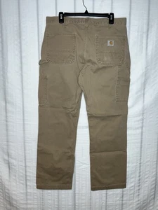 Carhartt Tag Size 34x30 B324-DKH Relaxed Fit Work Pants Workwear Mens Khaki 210 - Picture 1 of 9