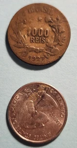 MONEDA DE 1000 REIS BRASIL 1927 BRASIL ABUNDANCIA CRUZ DEL SUR - Imagen 1 de 2