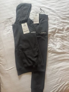 JK Attire Slim Fit Full Tracksuit Grey, Size XS - Picture 1 of 10